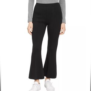 Theory Empire Merino Wool Blend Flared Pants, Black, Size 00